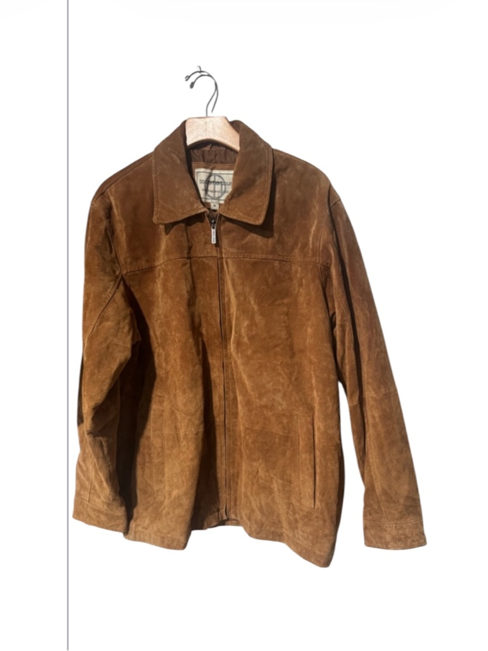 BOSTON HARBOUR men's vintage tan brown leather jacket size medium